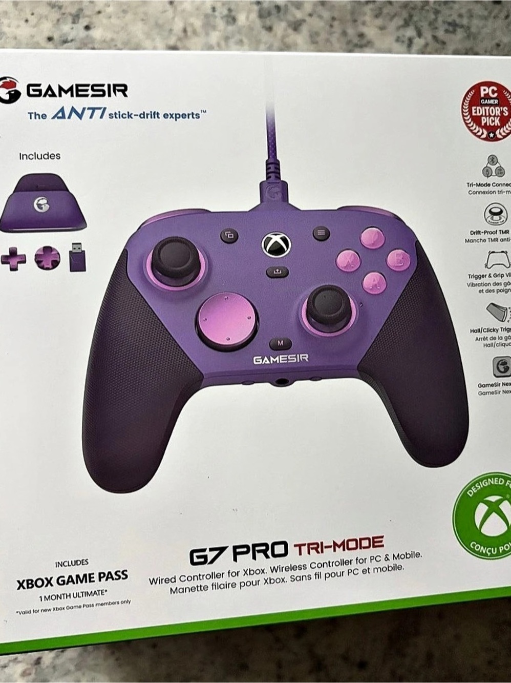 GameSir G7 Pro Tri-Mode Purple Xbox Controller NWT